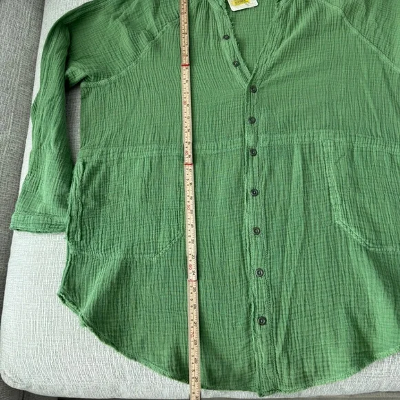 FREE PEOPLE We the Free Women’s Summer Daydream Button Down Green Shirt S NWT - Picture 10 of 12